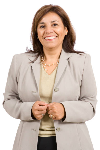 Isolated Portraits-Mature Hispanic Woman stock photo