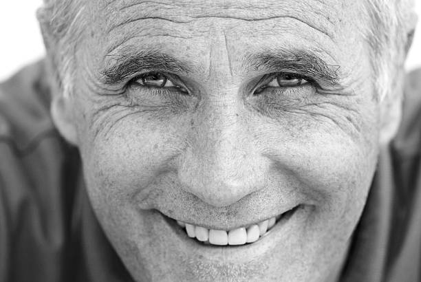 attractive man smiling close up in black&white artists model photos stock pictures, royalty-free photos & images