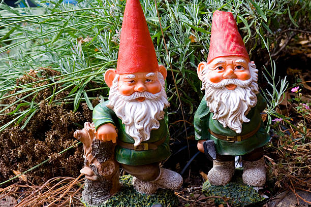 garden gnomes - zwerg stock-fotos und bilder