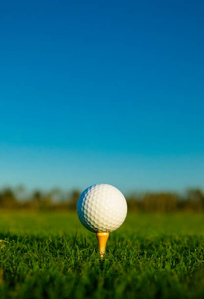 balle de golf - tee photos et images de collection