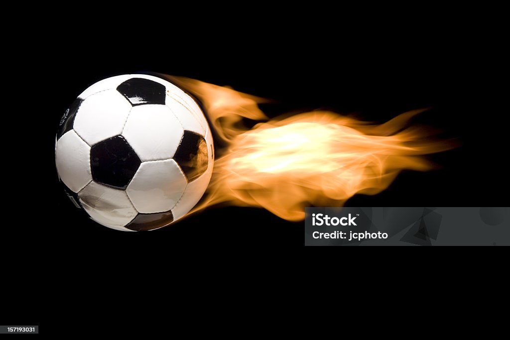soccer ball (fútbol americano en llamas 2 - Foto de stock de Fútbol libre de derechos