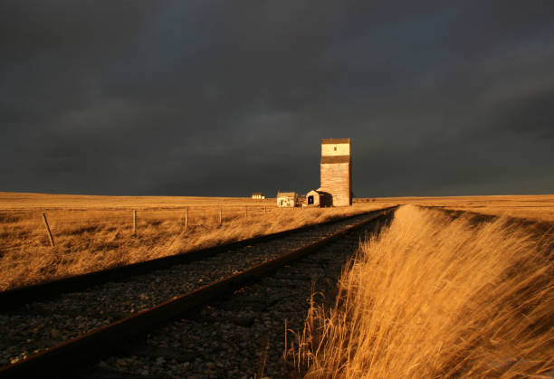 prairie faixas - prairie agriculture cloud cloudscape - fotografias e filmes do acervo