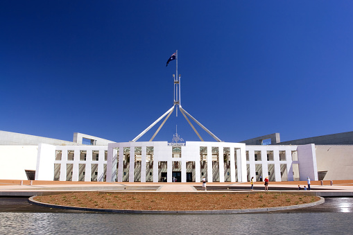 The Australian Parliament House in Canberra, Australia.