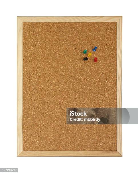 Corkboard With Pins Isolado Em Fundo Branco - Fotografias de stock e mais imagens de Abstrato