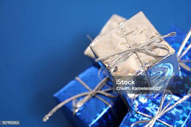 Blau Und Silber Geschenke Stockfoto und mehr Bilder von Blau - Blau, Geschenk, Weihnachten
