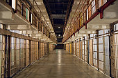 Inside Alcatraz Prison - Row of Bars and Cells