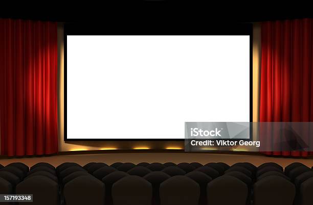 Cinema Stage Stock Photo - Download Image Now - Movie Theater, Projection Screen, Device Screen