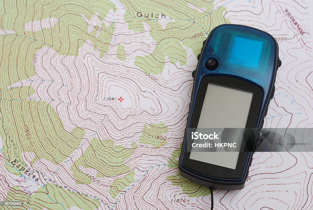 GPS карта на серо-коричневый - Стоковые фото Карта роялти-фри