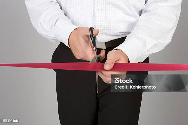 Cutting The Ribbon Stock Photo - Download Image Now - Activity, Adult, Adults Only