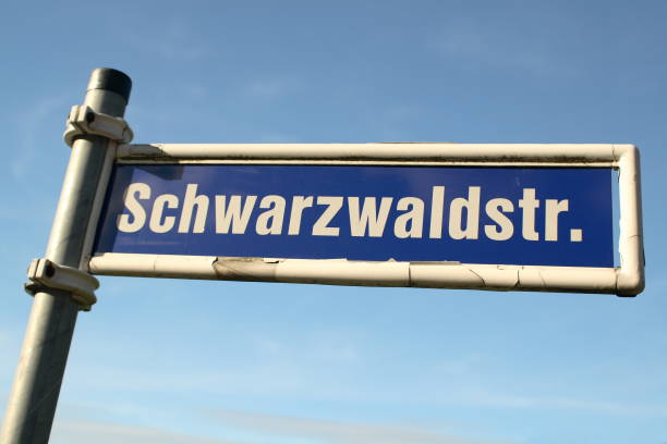 Black Forest Street  street name sign stock pictures, royalty-free photos & images