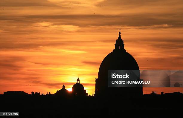 성 베드로 대성당 해질녘까지 Rome Italy 바티칸 교황청에 대한 스톡 사진 및 기타 이미지 - 바티칸 교황청, 실루엣, 0명