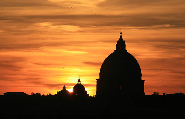 View of Rome Italy from Piazza Garibaldii at sunrise