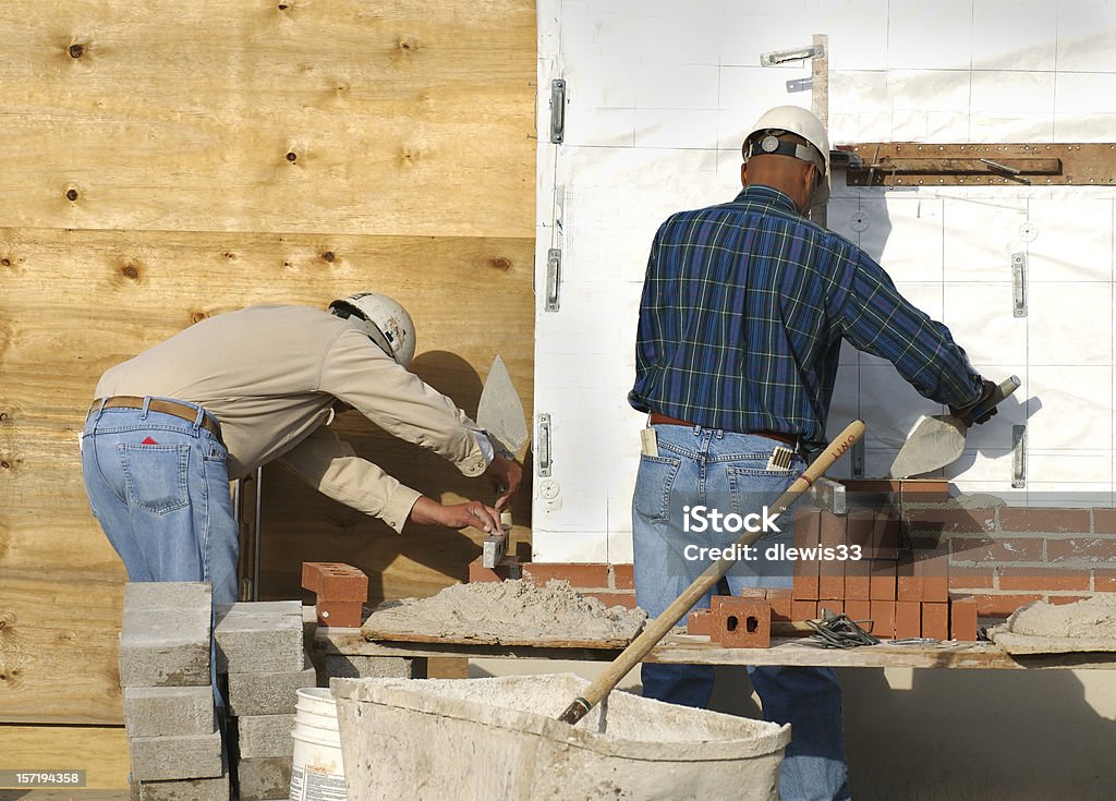 Masons at Work  Bricklayer Stock Photo