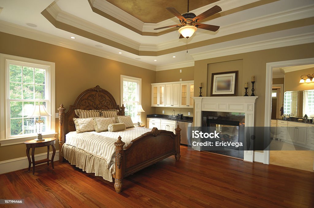 Luxo, quarto principal - Foto de stock de Quarto de dormir royalty-free