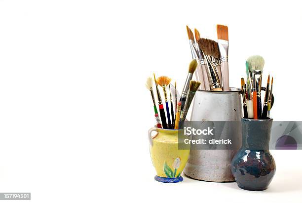 Pintura Escova Variedade - Fotografias de stock e mais imagens de Antiguidade - Antiguidade, Arte, Arte e Artesanato - Arte visual