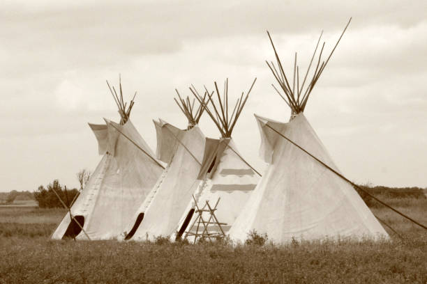 quatro teepees - teepee - fotografias e filmes do acervo