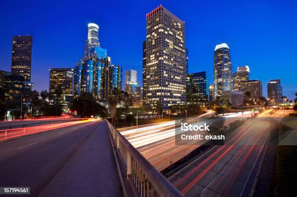 Foto de Los Angeles Eua e mais fotos de stock de Arranha-céu - Arranha-céu, Atividade Física, Autoestrada