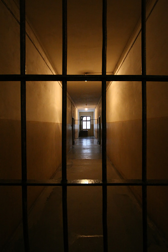 Look into the distant light from inside the prison