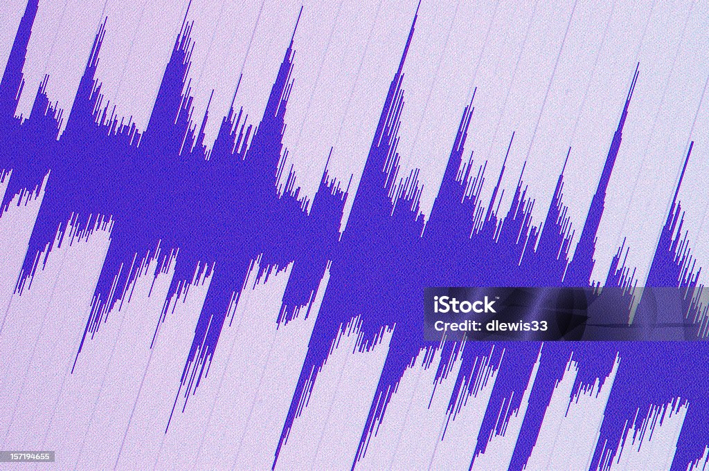 Audio sullo schermo - Foto stock royalty-free di Onda sonora