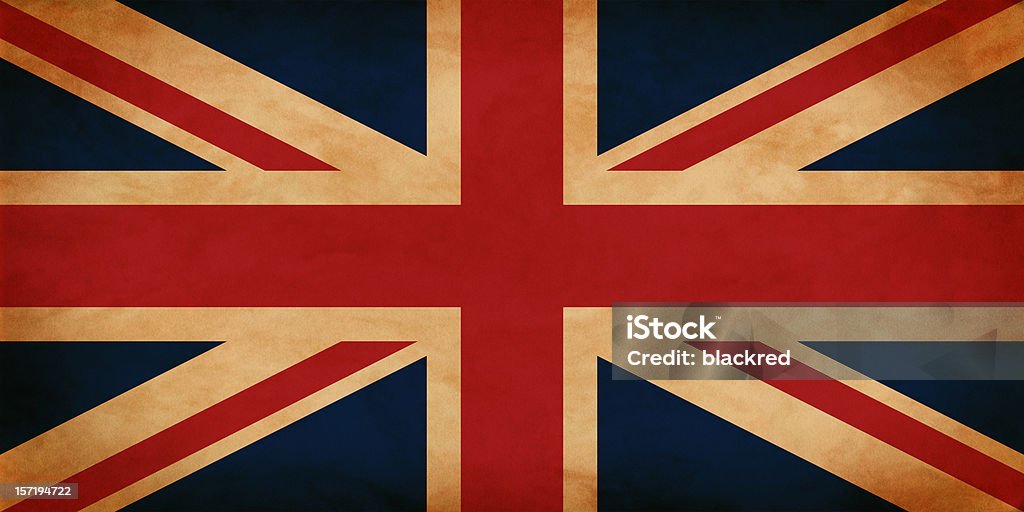 Старинный флаг Великобритании - Стоковые фото Антиквариат роялти-фри
