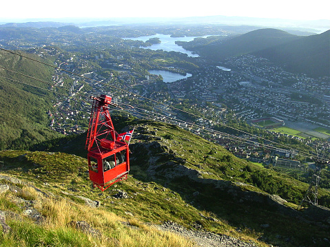 Tramway high above Bergen,Norway.