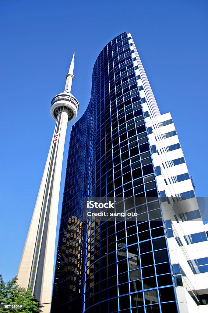 토론토 시 CN 타워 - 로열티 프리 건물 외관 스톡 사진