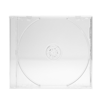 CD/DVD plastic Jewel case 10 mm (isolated with path). Front view.