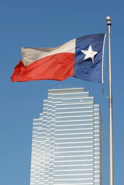 istock Texas Flag Over Dallas 157195264