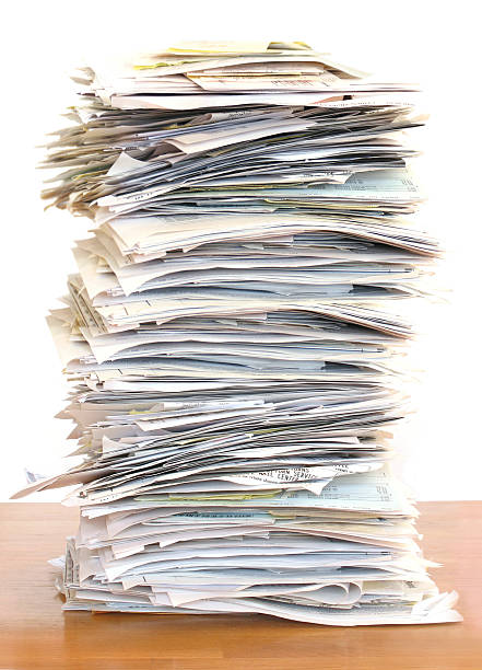 ogromny stos dokumentów - stack paper document heap zdjęcia i obrazy z banku zdjęć