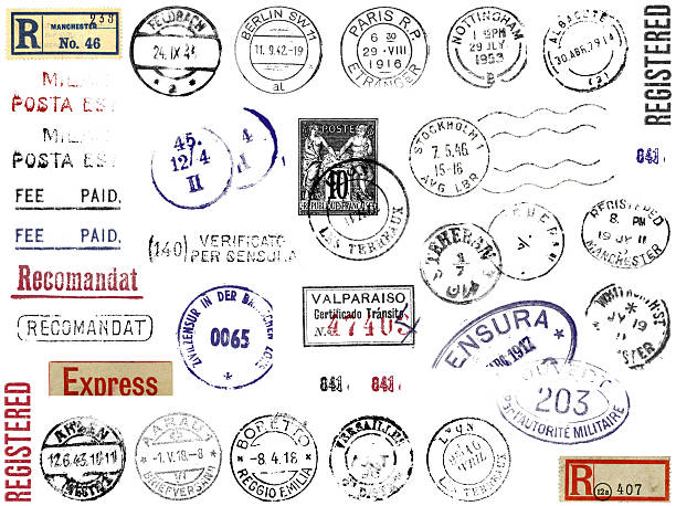 exterior postmarks estampillas & pegatinas de europa - postmark fotografías e imágenes de stock