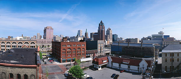 Old Milwaukee Skyline stock photo