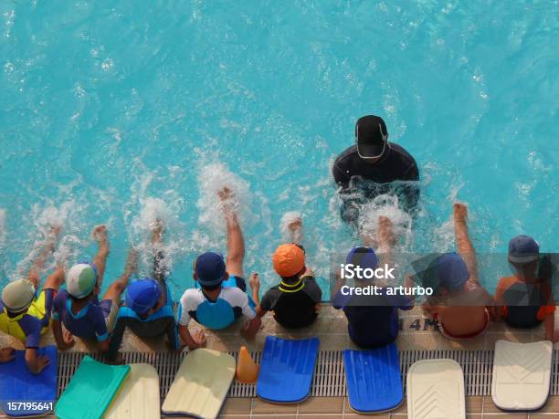 Swimming Class Stock Photo - Download Image Now - Swimming, Child, School Building