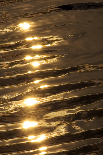 Water reflection texture at sunset