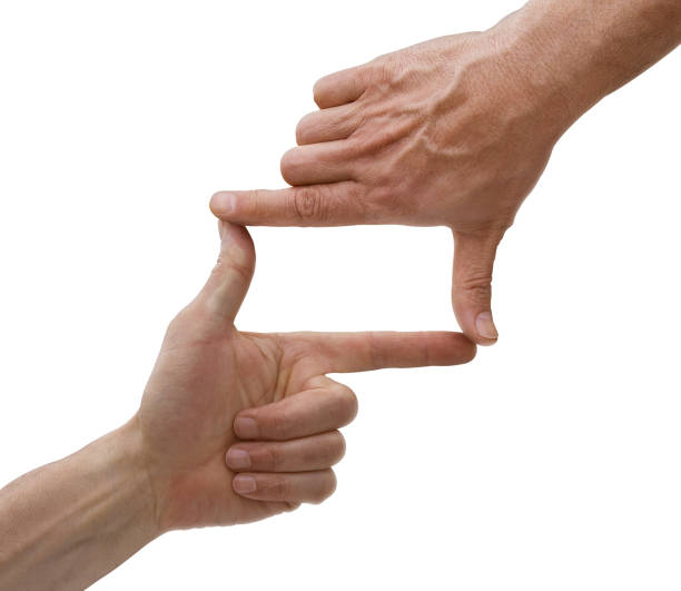 hand frame hand frame on white background hand cropping photos stock pictures, royalty-free photos & images