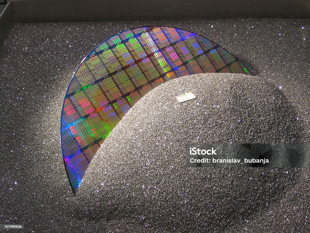 Silicon Waffel - Lizenzfrei Wafer-Scheibe Stock-Foto