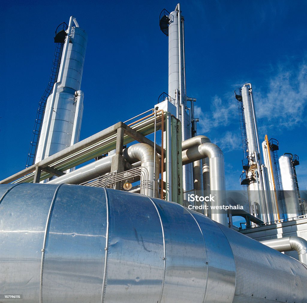 Plata Gas Tower 2 - Foto de stock de Azul libre de derechos