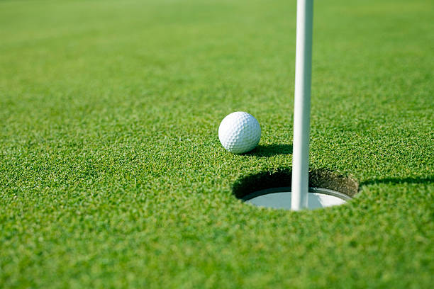 tan cerca. - putting green fotografías e imágenes de stock