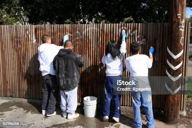 Grafiti Removers Stock Photo - Download Image Now - Cleaning, Teenager, Graffiti