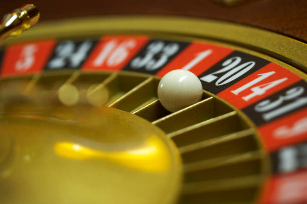 istock Roulette wheel with ball on number 20, close up 157196427