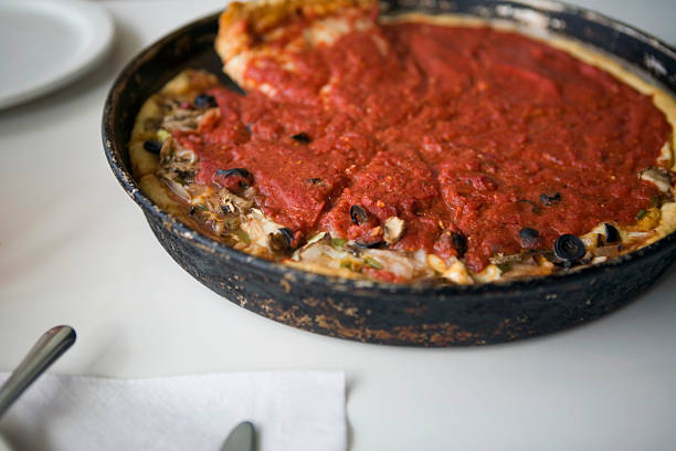 Chicago Style Pizza stock photo