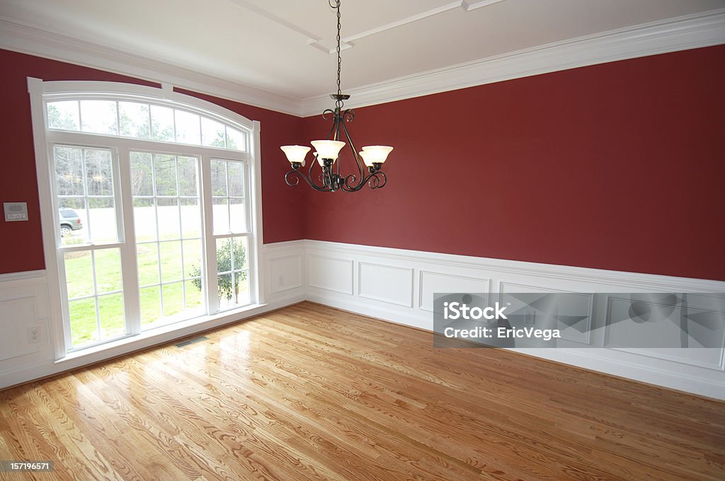 New Home New home highlighting dining room with rich, warm colors. Architecture Stock Photo