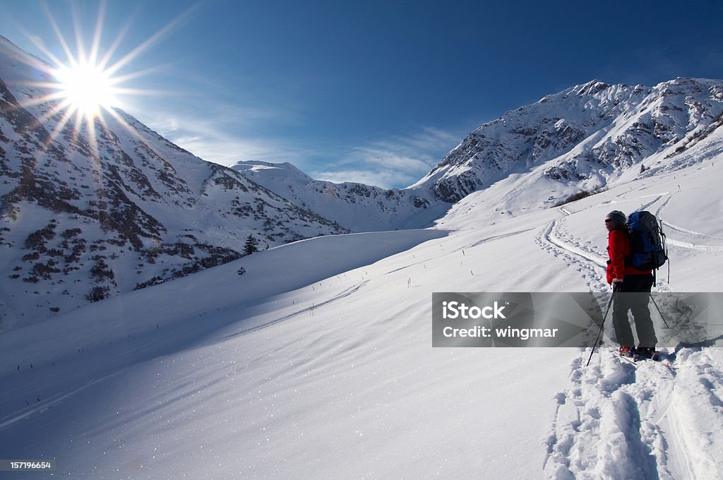 Skifahren, Bergsteigen - Lizenzfrei Schnee Stock-Foto