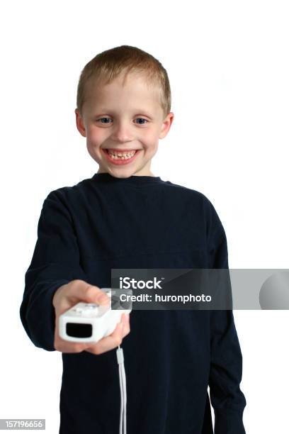 Foto de Feliz Jogador De Videogame e mais fotos de stock de Criança - Criança, 6-7 Anos, Branco