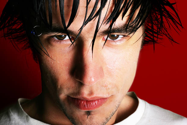 Caucasian teenager with green eyes portrait