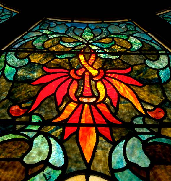 istock Antique Stained Glass in Sanctuary 157196919