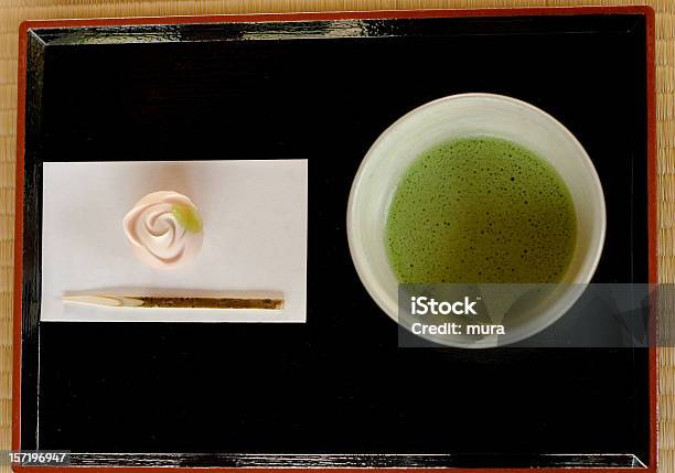 Chá Verde E Bolo Japonês - Fotografias de stock e mais imagens de Bolo - Sobremesa - Bolo - Sobremesa, Calor, Capitais internacionais