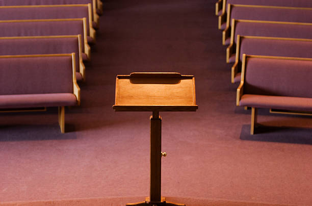 podium Podium or pulpit pew stock pictures, royalty-free photos & images