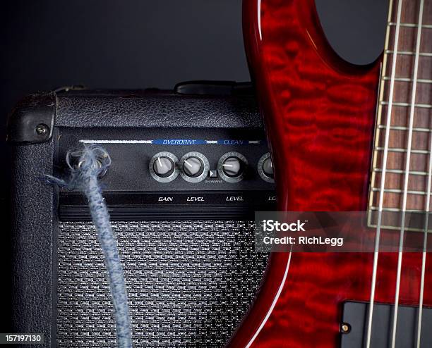Bass Guitar And Amplifier Stock Photo - Download Image Now - Amplifier, Guitar, Bass Guitar