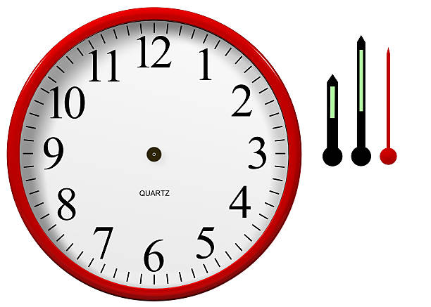 Clock with Separated Hands  hour hand stock pictures, royalty-free photos & images