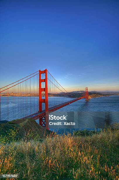 Golden Gate - Fotografie stock e altre immagini di Golden Gate - Golden Gate, Tramonto, Acqua